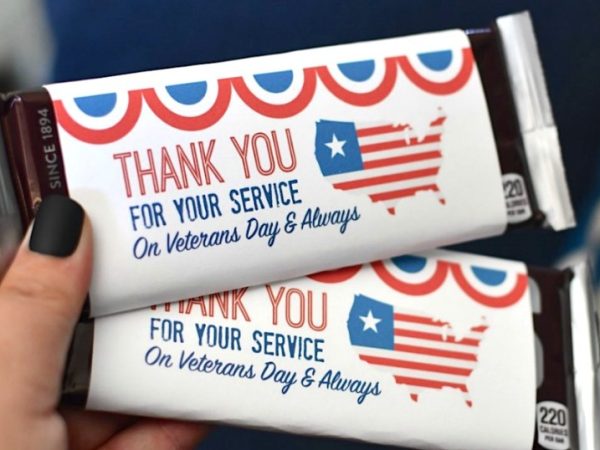 Free Veterans Day Thank You For Your Service  Printable Cards and Candy Bar Wrappers
