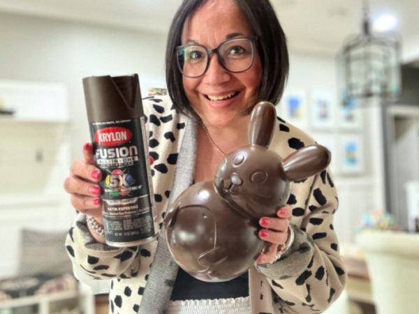 Turn a $1.25 Easter Bunny into DIY Spring Decor with Spray Paint!