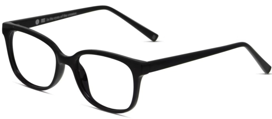 a pair of black rimmed glasses