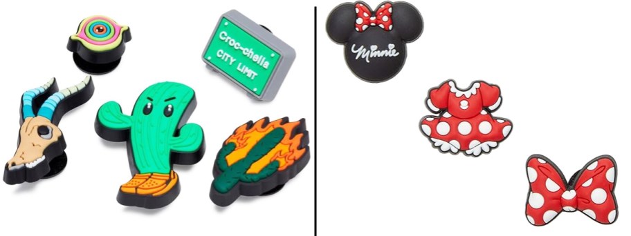 summer and minnie mouse crocs jibbitz sets