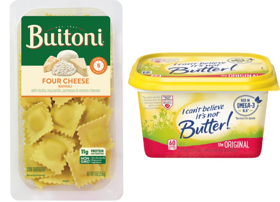 buitoni pasta and I can't believe it's not butter container