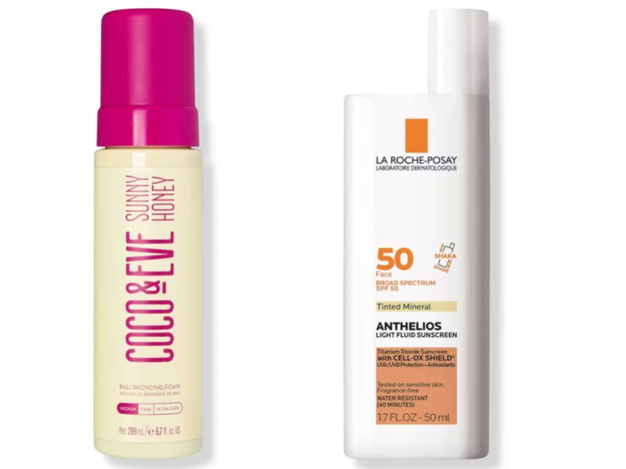 two coco & eve and la rache posay sun care products