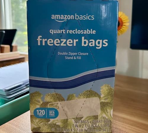 Amazon Basics Reclosable Freezer Quart Bags, 120 Count only $5.22 shipped!