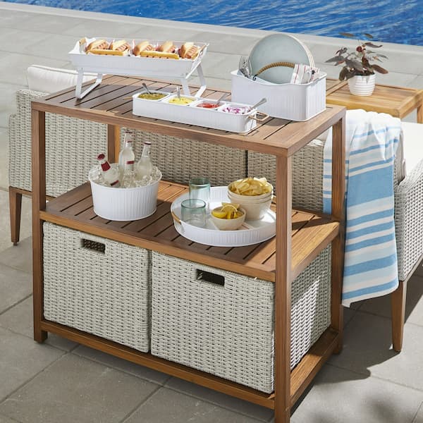 Better Homes & Gardens Davenport Outdoor Patio Rectangular Steel Console Table deal