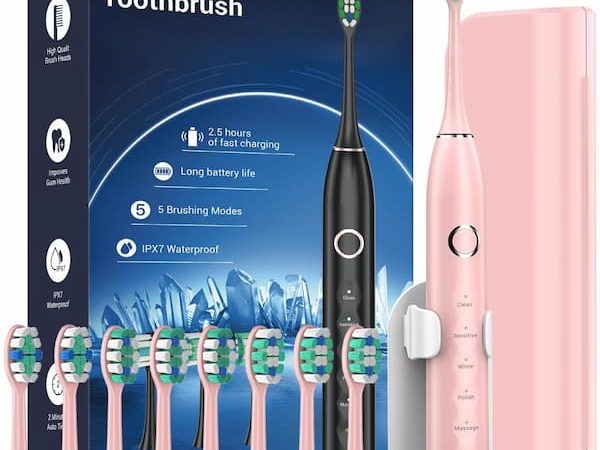 *HOT* Sonic Electric Toothbrush with 8 Brush Heads only $8.99!
